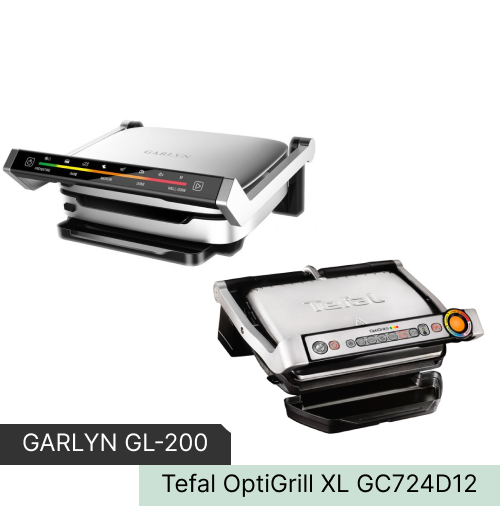 Сравнение электрогрилей GARLYN GL-200 и Tefal XL GC724D12